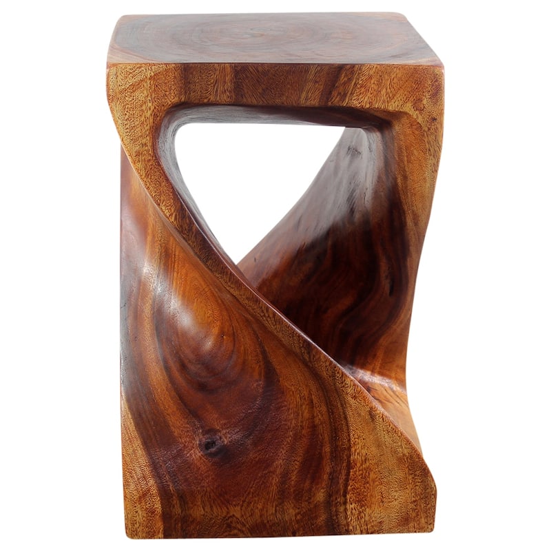 Haussmann® Wood Twist End Table 15 x 15 x 23 inch High Cherry Oil - 15" x 15" x 23"