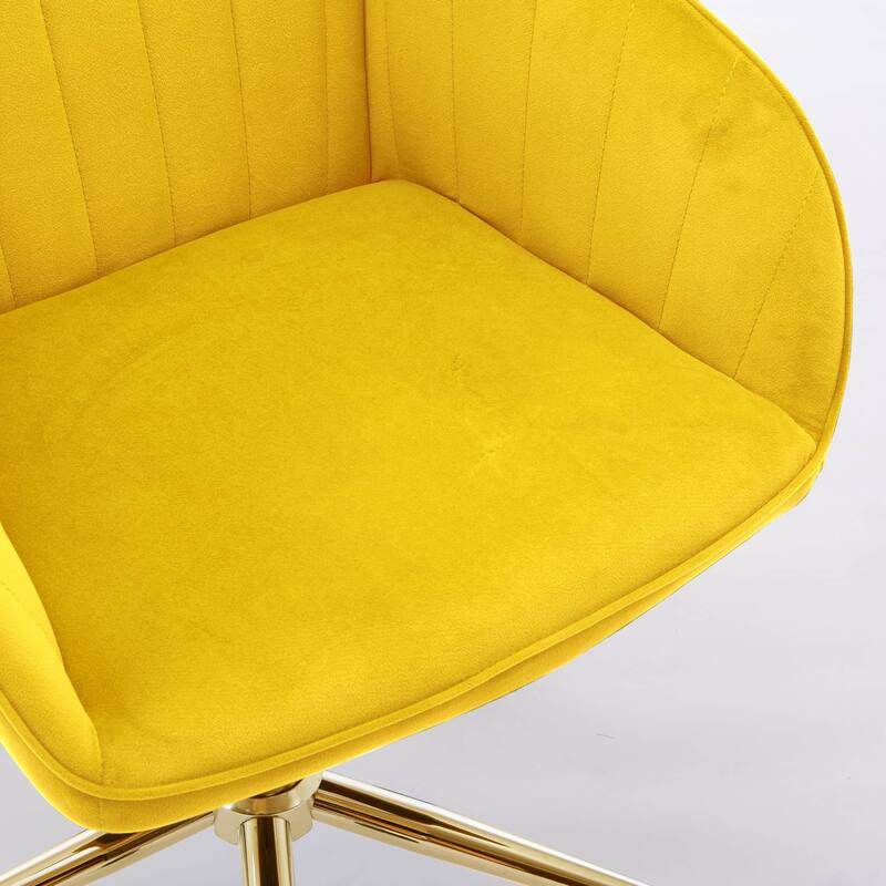 Velvet Adjustable Home Office Swivel Leisure Desk Chair with Gold Base