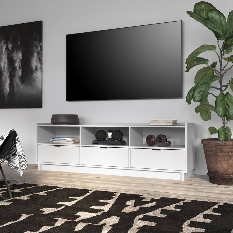 Prepac Simply Modern 70.25" W TV Stand for Living Room, Entertainment Room - 70.25" W x 22" H x 16" D