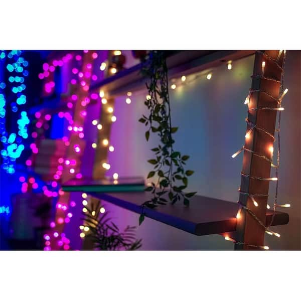 Twinkly 190 LED RGB Multicolor 16x2 ft Icicle Lights, Bluetooth Wifi
