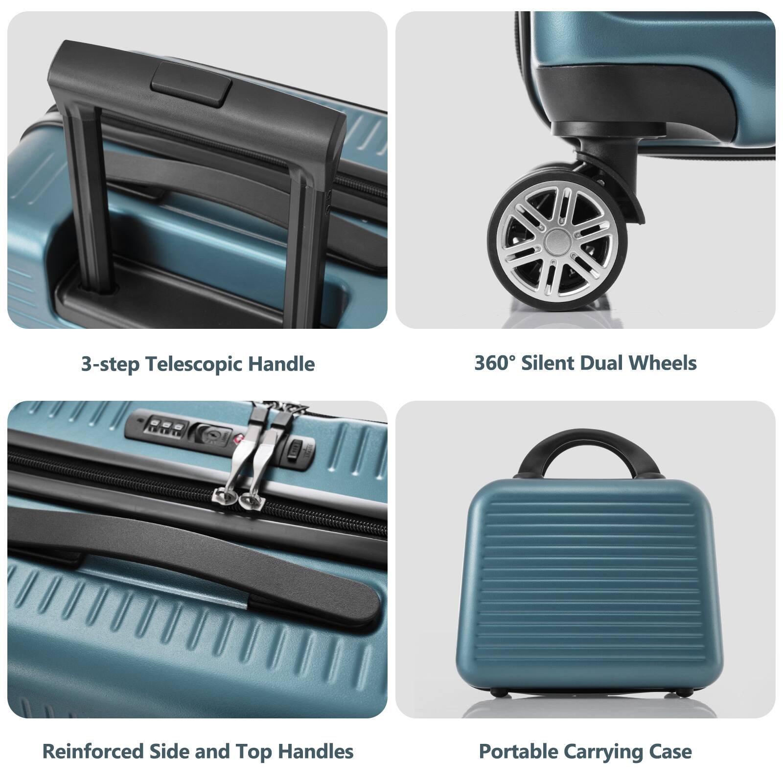 Carryon Luggage 20 Inch Front Open Luggage Lightweight Suitcase with Front Pocket and USB Port