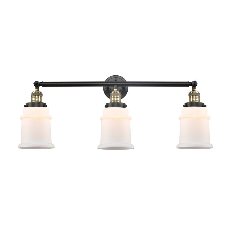 Innovations Lighting Canton 3 Light 30" Wide Bathroom Vanity Light - Black Antique Brass / Matte White