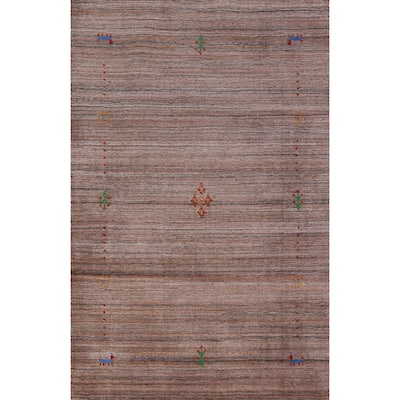 Brown Tribal Gabbeh Indian Rug Handmade Cntemporary Foyer Wool Carpet - 3'0" x 4'11"