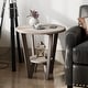 preview thumbnail 7 of 10, COZAYH Rustic Farmhouse End Table with Storage Shelf Straight Leg