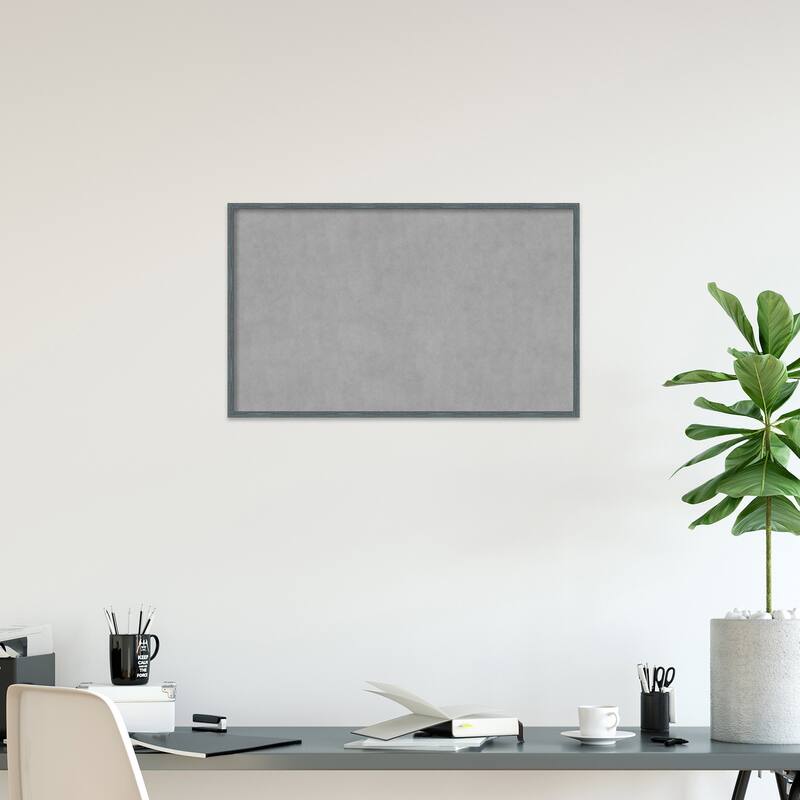 Amanti Art Dixie Blue Grey Rustic Narrow Framed Magnetic Board