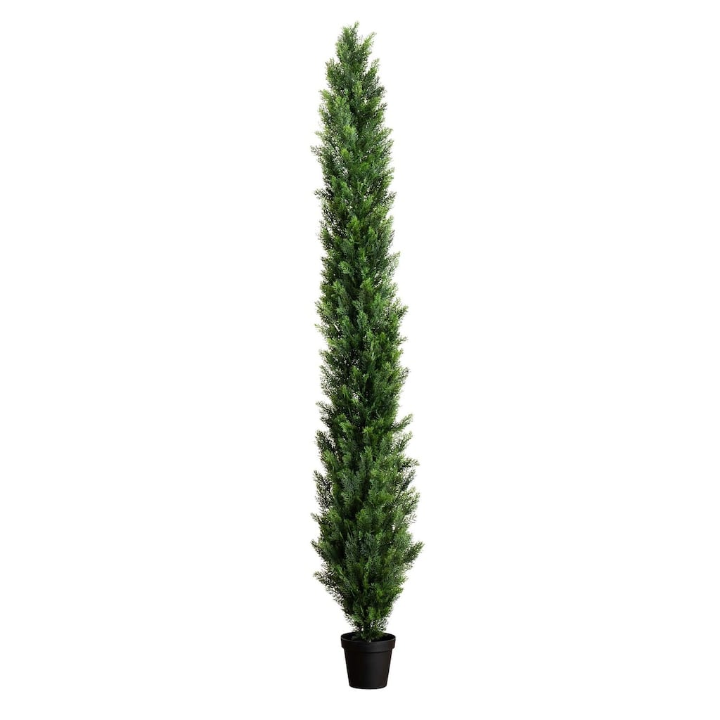 9ft. UV Resistant Artificial Cedar Pine Tree (Indoor/Outdoor) - Durable Seasonal Holiday X-Mas Décor
