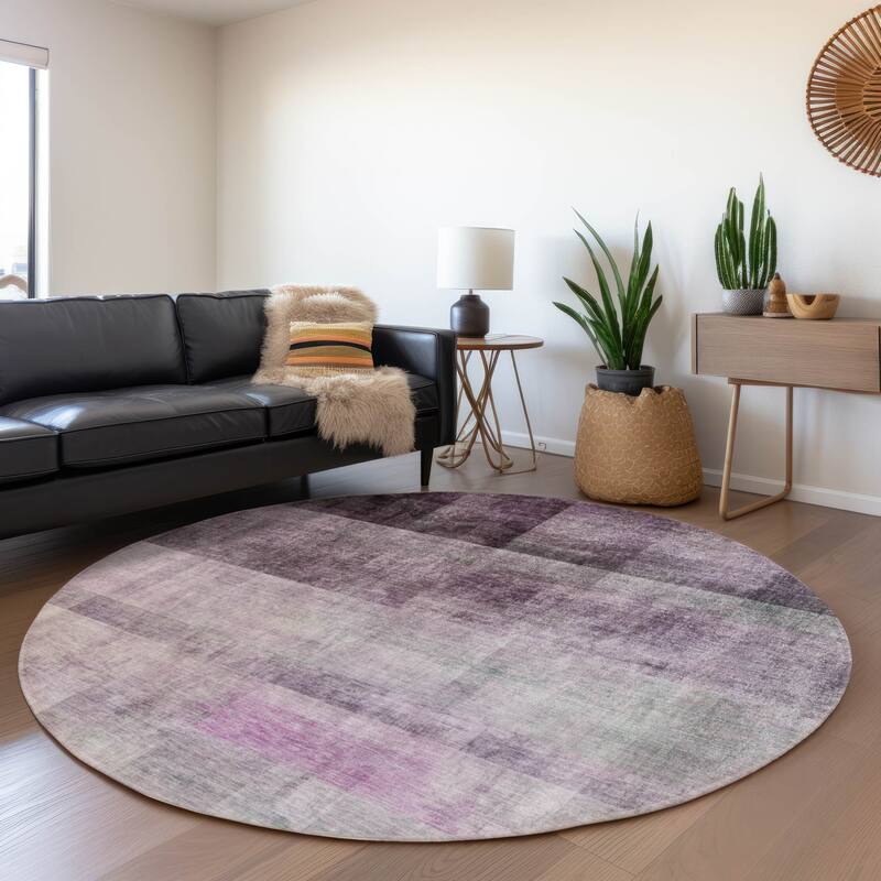 Machine Washable Indoor/ Outdoor Modern Abstract Chantille Rug