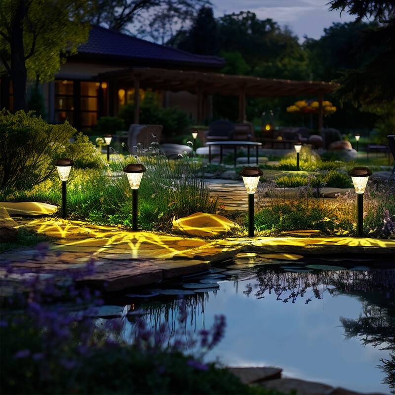 Solar Outdoor Landscape Lights, Waterproof Outdoor Solar Lights for Garden and Patio, Warm White