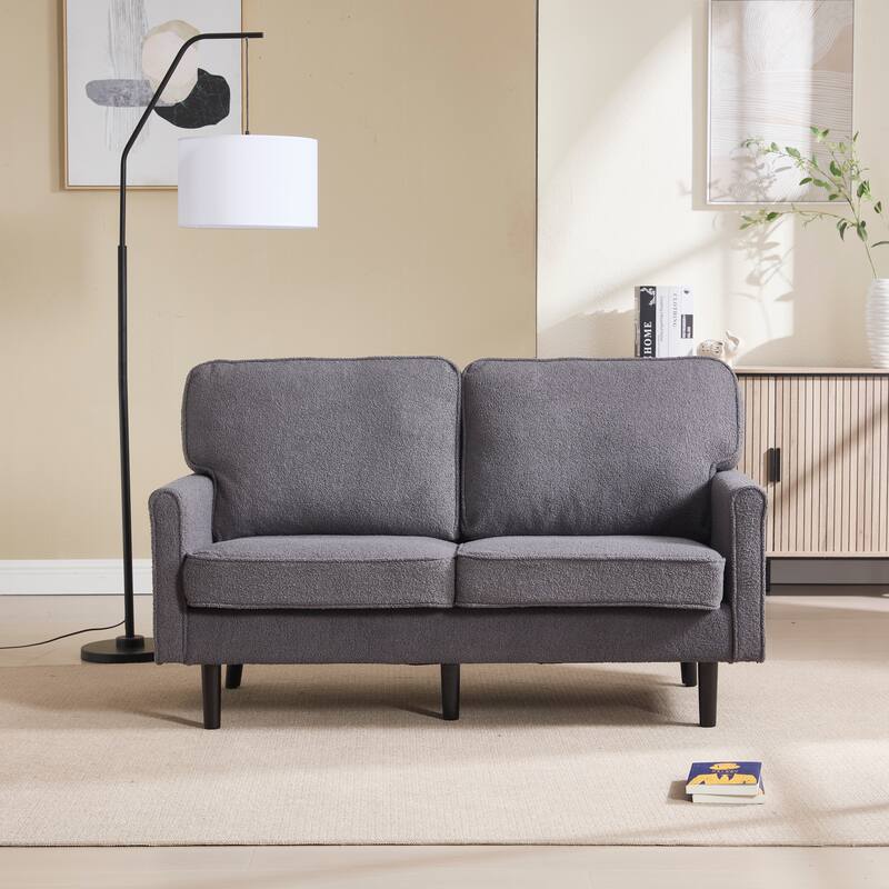 Loveseat Sofa Upholstered Deep Seat Sofa Modern Love Seat with USB & Removable Pillow Cover, Pockets 2-seat Armchair