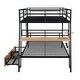 preview thumbnail 16 of 15, Full Size Metal Bunk Bed Built-in Desk, Light and 2 Drawers
