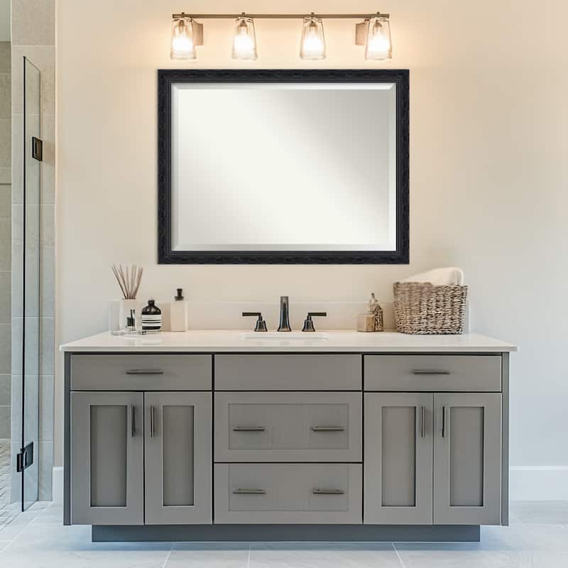 Filigree Beveled Framed Bathroom Vanity Wall Mirror