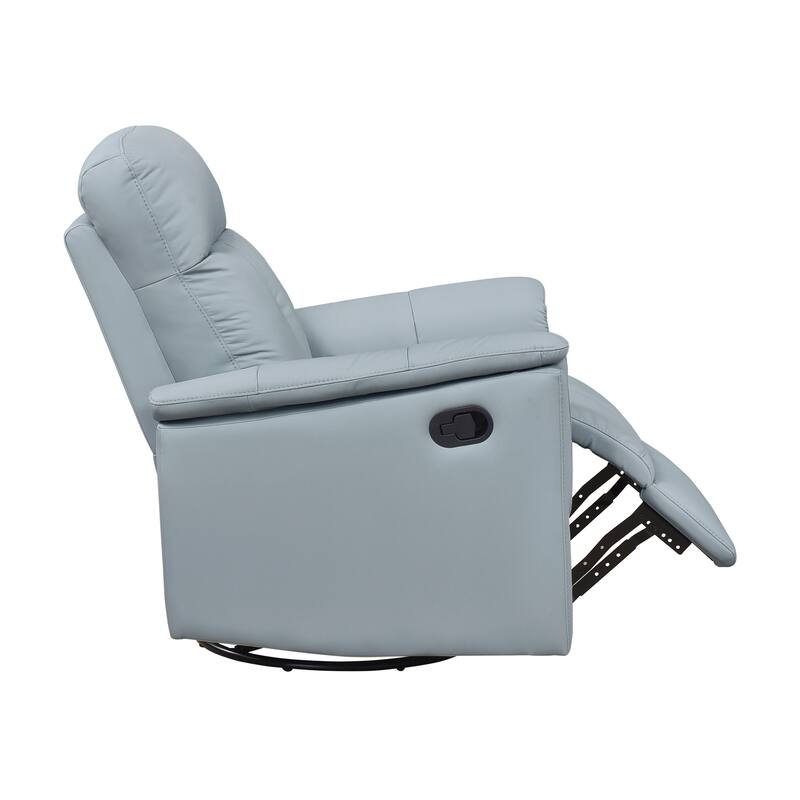 Monte 35.5" Leather Swivel Glider Manual Recliner - 360-Degree Swivel