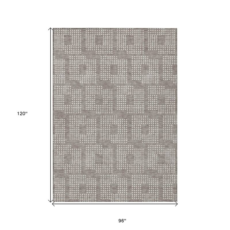 HomeRoots Geometric Transitional Rectangle Outdoor Rug