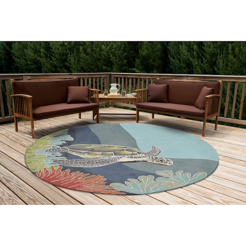 Liora Manne Ravella Akumal Indoor/Outdoor Rug Ocean