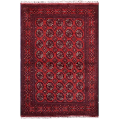 Rustic Biljik Khal Mohammadi Grace Red/Blue Rug - 4'11'' x 6'6''