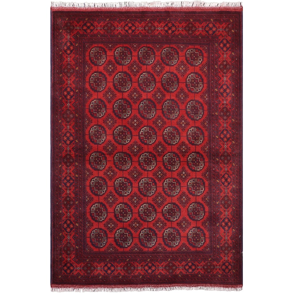Rustic Biljik Khal Mohammadi Grace Red/Blue Rug - 4'11'' x 6'6''