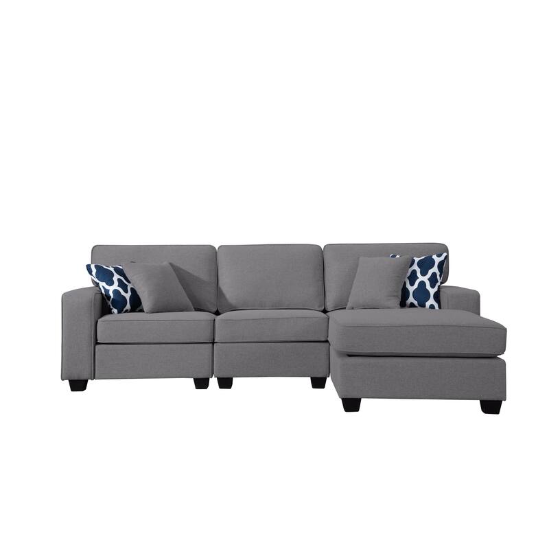 102'' Reversible Modular Sectional Sofa Couche With Ottoman
