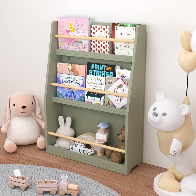 3 Tier Kids Book Shelf,Kids Book Rack, Helps Keep Bedrooms, Playrooms, and Classrooms Organized