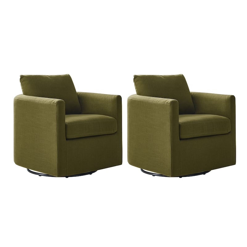 Erkenbald Modern 360-Degree Swivel Chair with Removable Slipcover Set of 2 by HULALA HOME