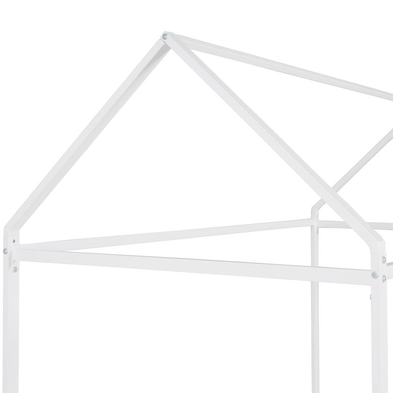 Twin Metal House Frame Bed with Floor