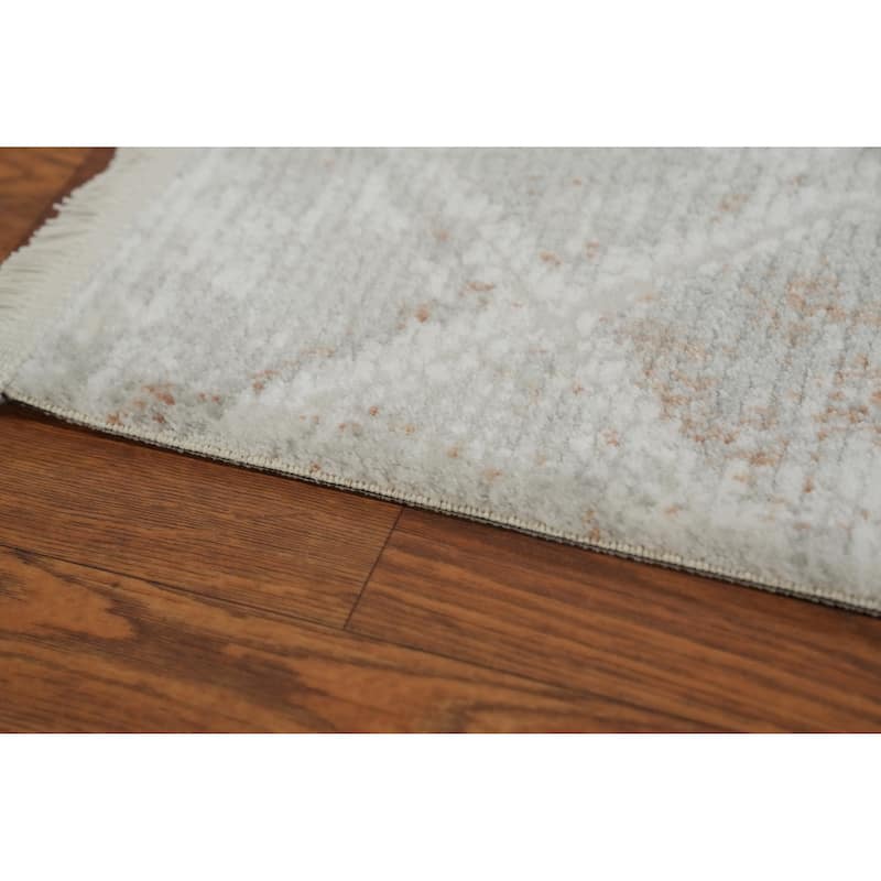 Machine Made Oriental Polyester Carpet Modern Geometric Greys & Charcoal Modern Area Rug - 7' 5'' X 5' 2''