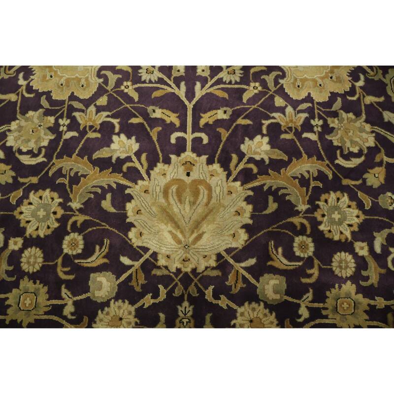 Hand Knotted Oriental 100% Wool Carpet Traditional All-Over Purples Agra Area Rug - 11' 11'' X 9' 0''