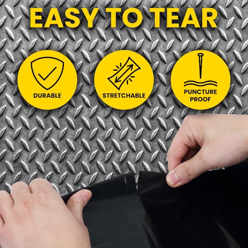 happimess 42-Gallon (159L) 3 Mil Heavy Duty Contractor Trash Bags, (50-Count, 5-Rolls of 10 Bags)