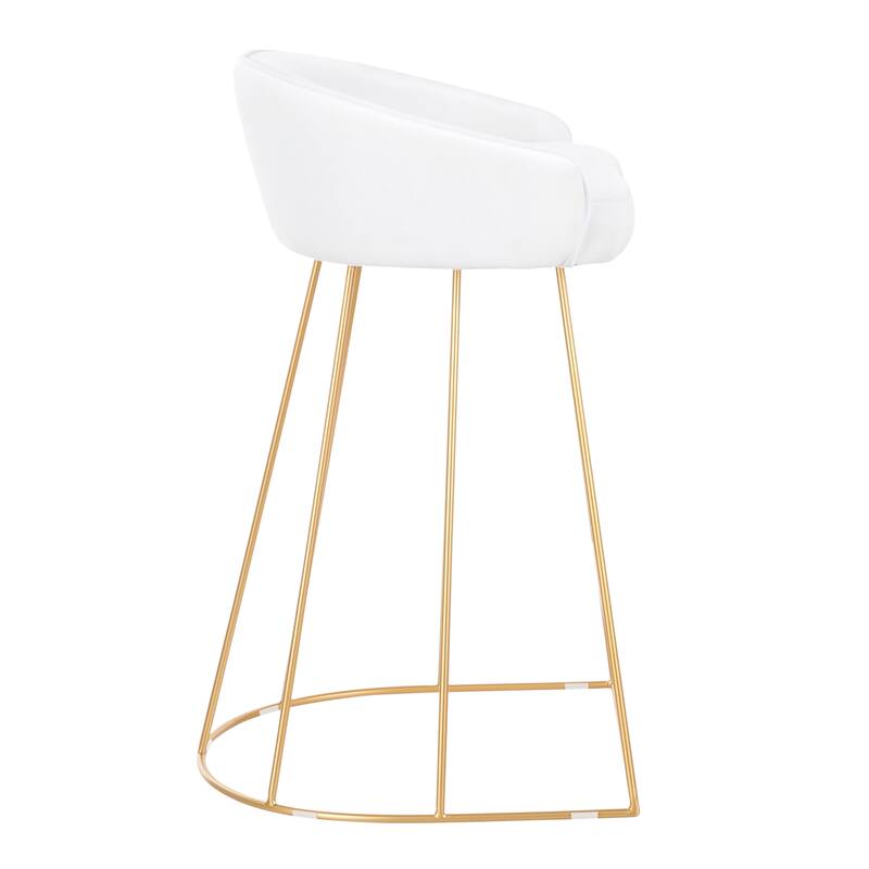 Silver Orchid Haid Velvet Upholstered Counter Stool (Set of 2)