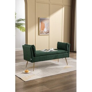 Green Living Room Bench With Metal legs for Living room Bedroom - Bed ...