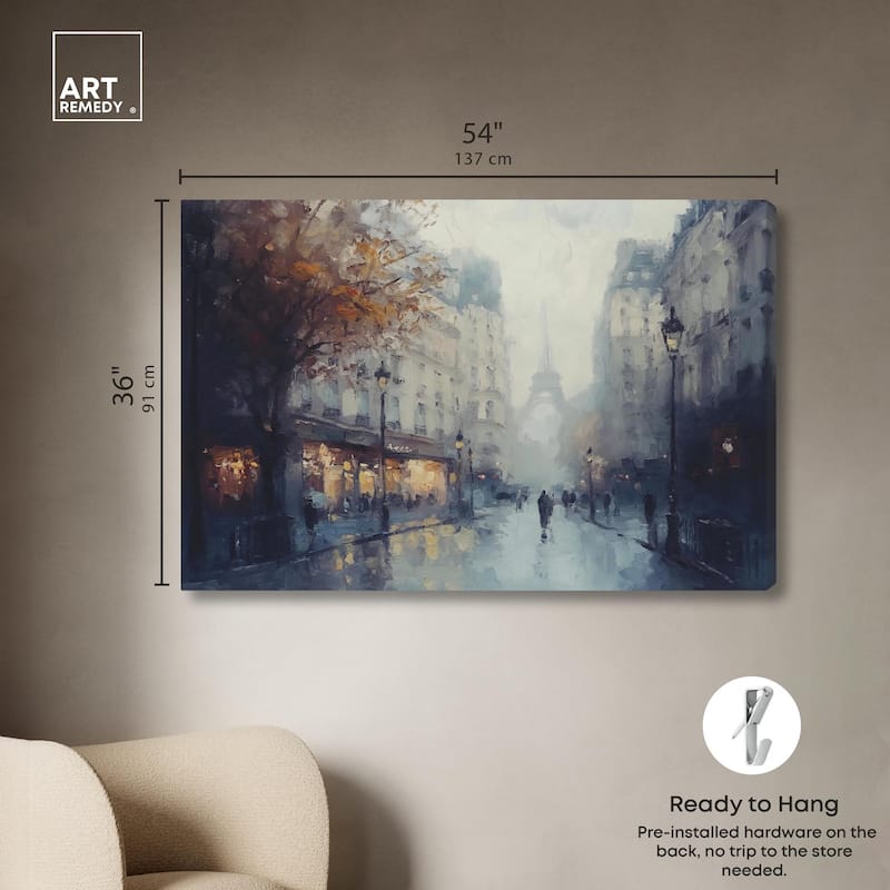 Foggy Paris Canvas by Art Remedy, Gallery Wrapped