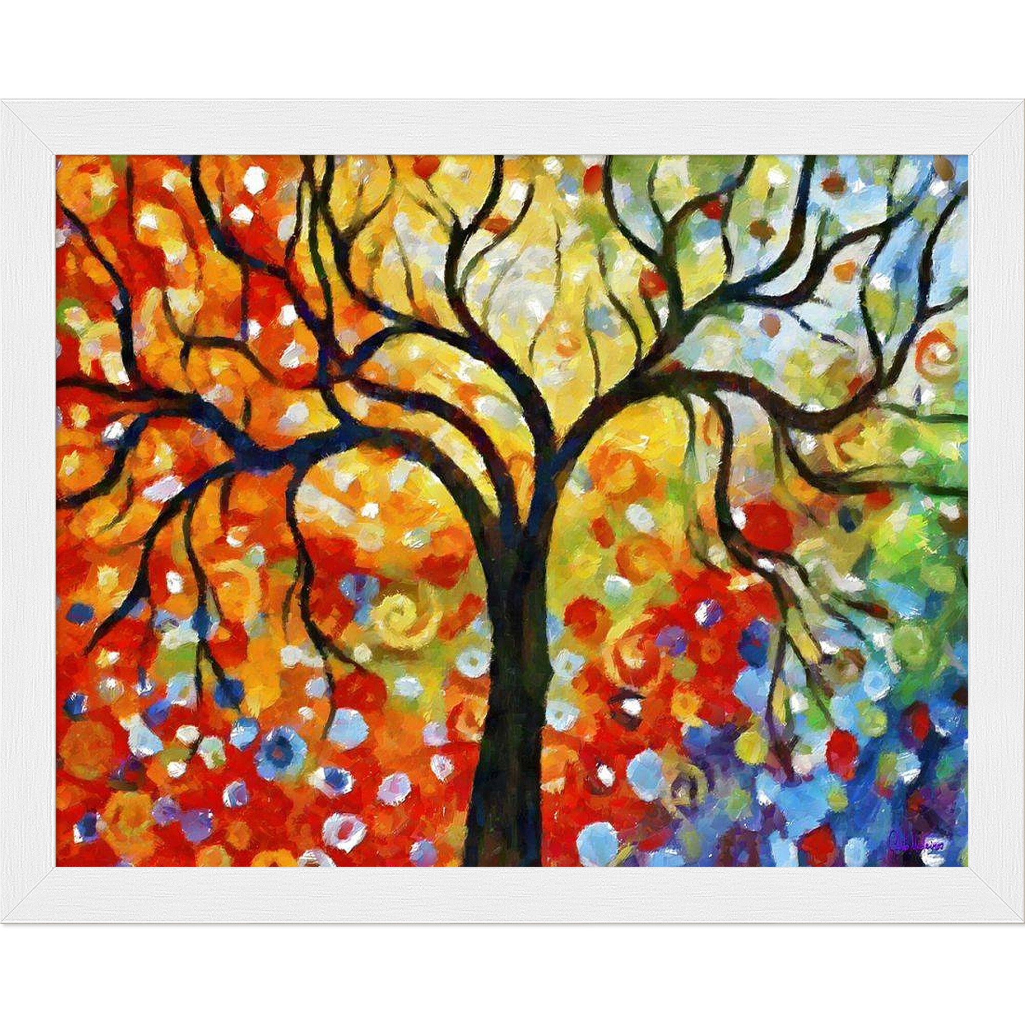 Shop Artistbe Rainbow Tree With Studio White Wood Frame 9 5 X