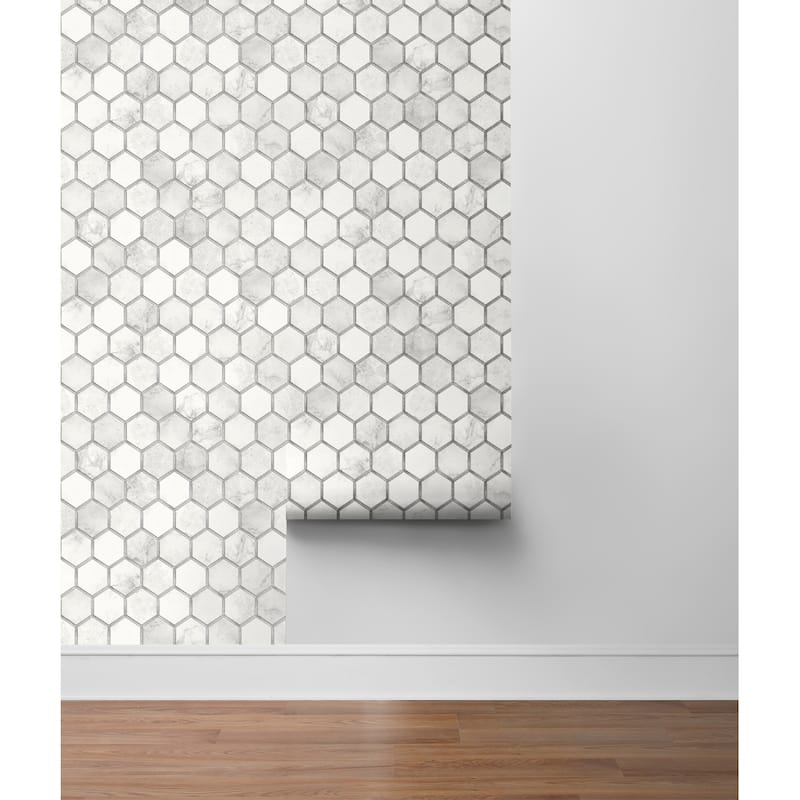 NextWall Inlay Hexagon Peel and Stick Wallpaper