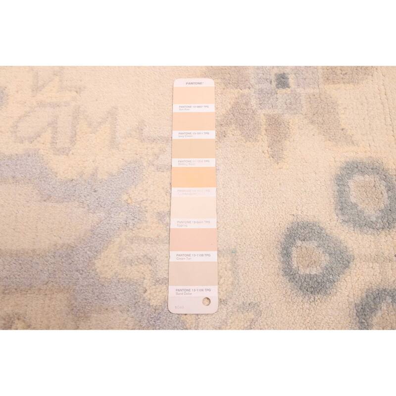 ECARPETGALLERY Hand-knotted Royal Oushak Ivory Wool Rug - 10'2 x 13'9