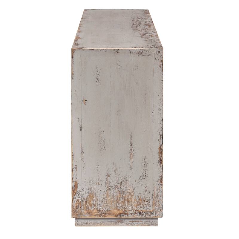 Norse Grey Reclaimed Solid Pine Grid Pattern Sideboard by Furniture Classics