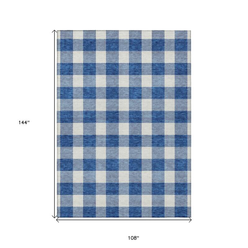 HomeRoots Plaid Transitional Rectangle Outdoor Rug