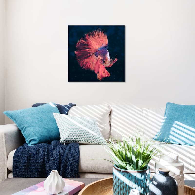 Wynwood Studio Canvas Animals Dressed in coral Orange and Modern & Contemporary Wall Art Canvas Print - 20 x 20