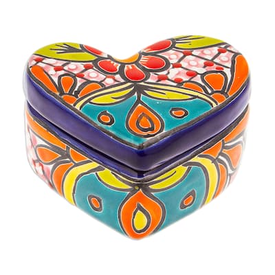 Novica Handmade Classic Romance Ceramic Decorative Box