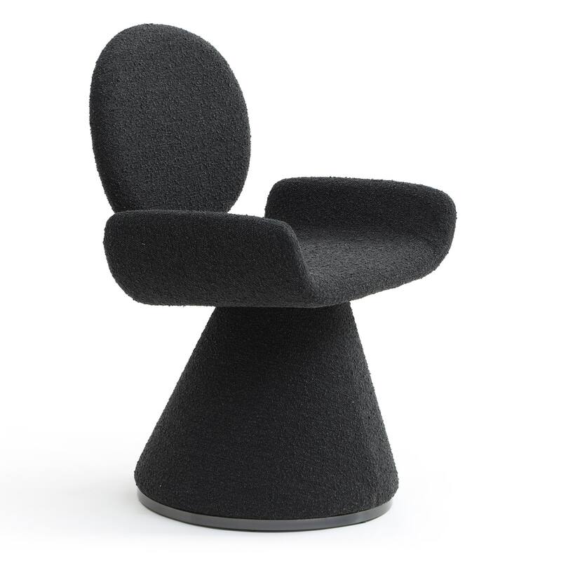 Modrest Neptune Contemporary Black Fabric & Brushed Black Gun Dining Chair