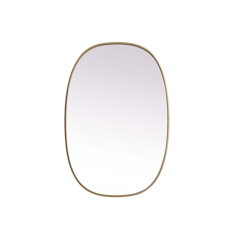 Indigo Home Metal Frame Oval Mirror 27x40 Inch - Brass
