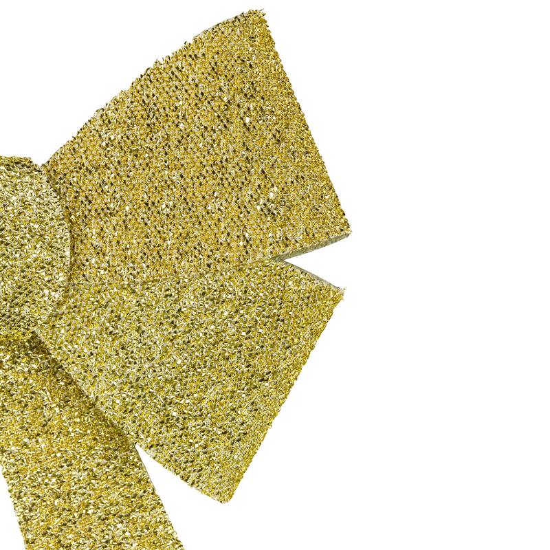 17" Tinsel 4-Loop Bow Christmas Decoration