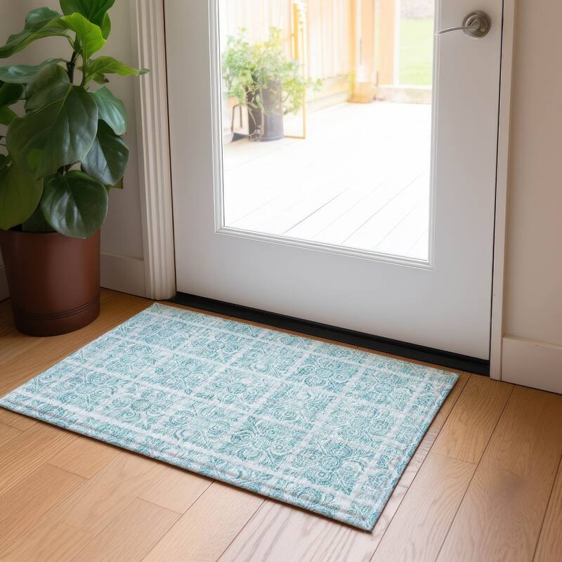 Machine Washable Indoor/ Outdoor Chantille Mosaic Rug