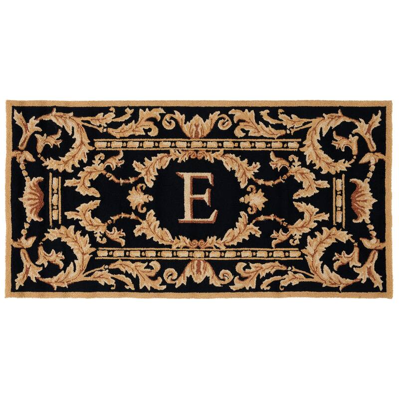 SAFAVIEH Handmade Monogram Berendine Casual Rug - 3' x 6' Runner - E - Black - Runner