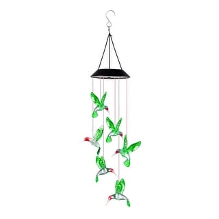 Green Solar Wind Chimes for Outside Hummingbird