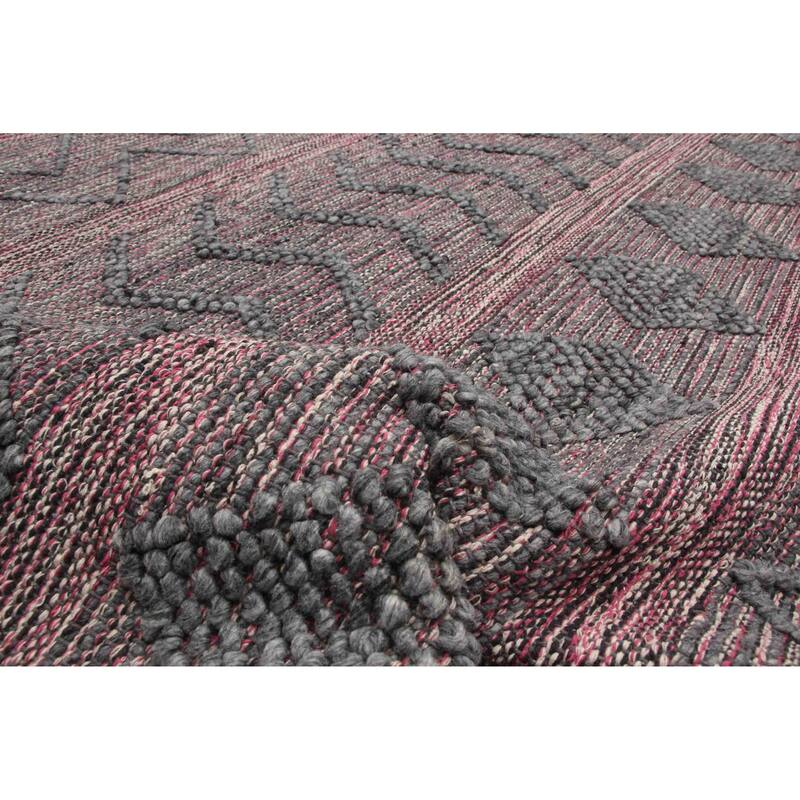 ECARPETGALLERY Braid weave Sienna Grey Wool Rug - 6'1 x 9'1