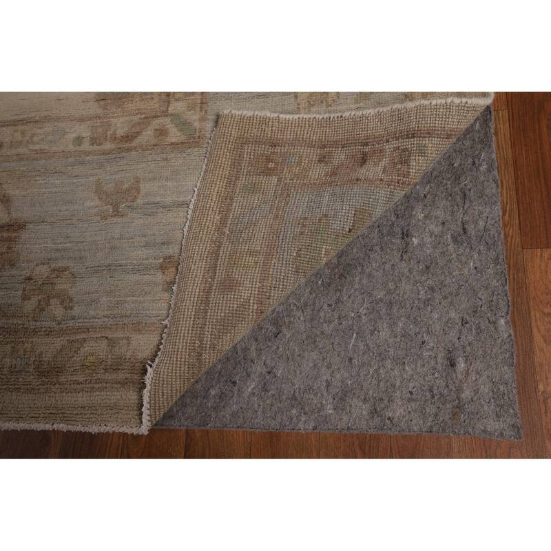 Vegetable Dye Oushak Turkish Rug Handmade Floral Wool Carpet - 9'4"x 12'5"