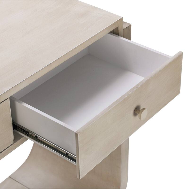 Mid-Century Modern Console Table with 3 Storage Drawers and Display Shelf for Entryway or Living Room Use