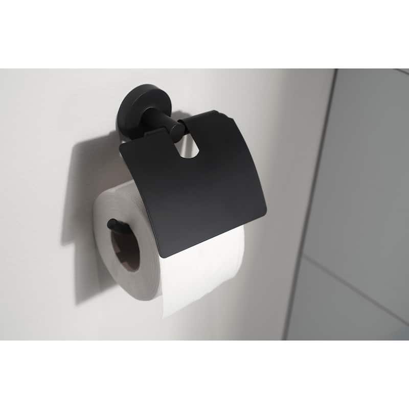 Kosmos Toilet Roll Holder with cover Black