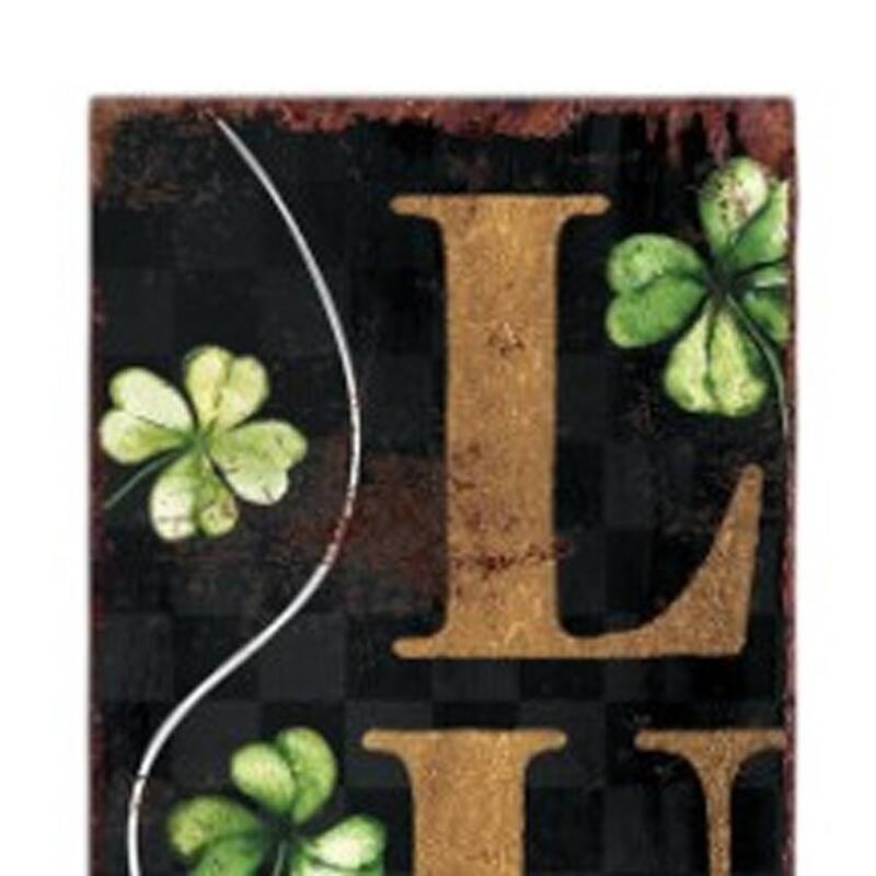 HomeRoots 36" Black Gold And Green Solid Wood Luck St Patrick's Day Porch Sign