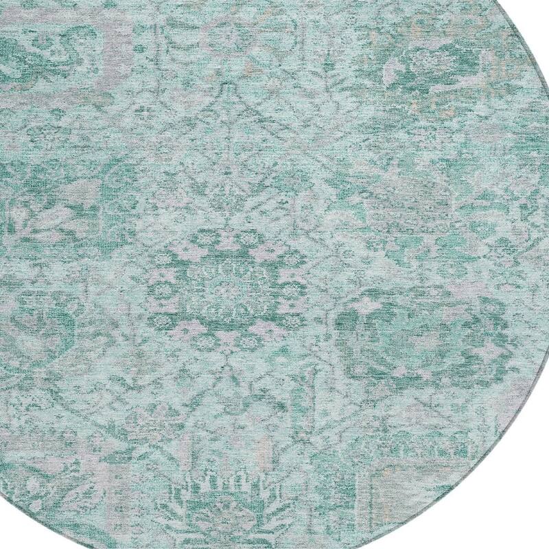 HomeRoots Damask Traditional Rectangle Outdoor Rug
