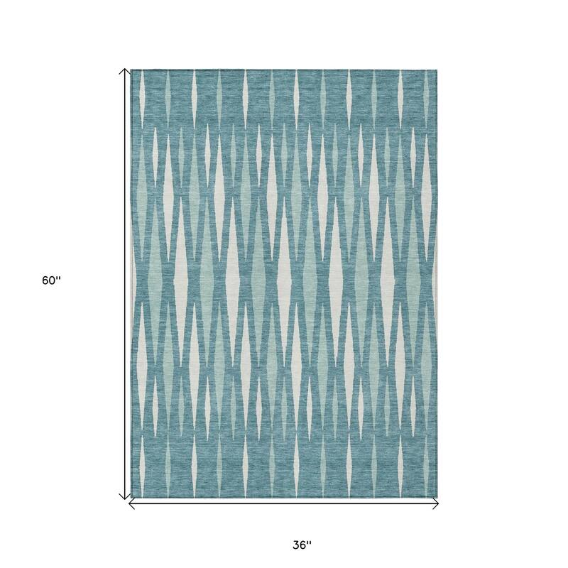 HomeRoots Geometric Transitional Rectangle Outdoor Rug